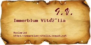 Immerblum Vitália névjegykártya